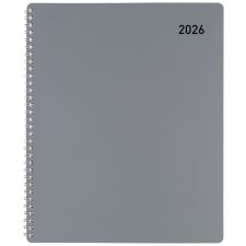 Monthly Planner, 8 1/2" x 11", Silver, January 2026 to December 2026, OD00163026