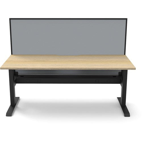 Rapidline Boost Static Single Sided Workstation   Screen   Cable Tray 1200mmW Oak/Black