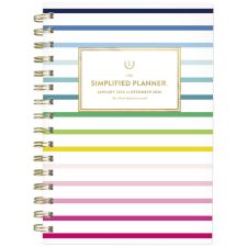 Simplified by Emily Ley for AT-A-GLANCE 2026 Weekly Monthly Planner, Happy Stripe, Small, 5 1/2" x 8 1/2"