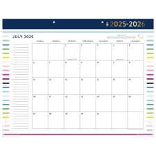 Simplified by Emily Ley for AT-A-GLANCE Academic 2025-2026 Monthly Desk Pad Calendar, Happy Stripe, Standard, 21 3/4" x 17"