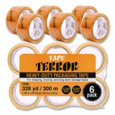 Tape Terror Heavy-Duty Packaging Tape, 3" Core, 1.88" x 54.6 yds, Clear, 6/Pack