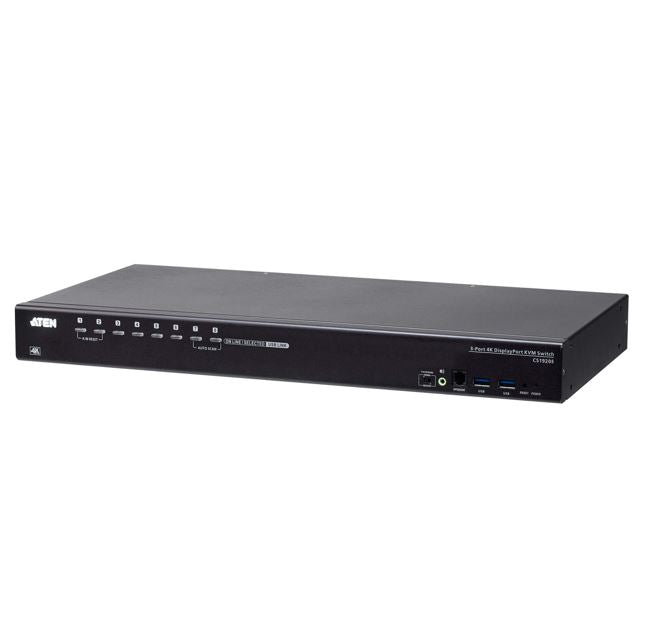 Aten CS19208 8-Port USB 3.0 4K Display Port KVM Switch, Superior video quality, Cascadable to two levels, Multi-display feauture, Video DynaSync