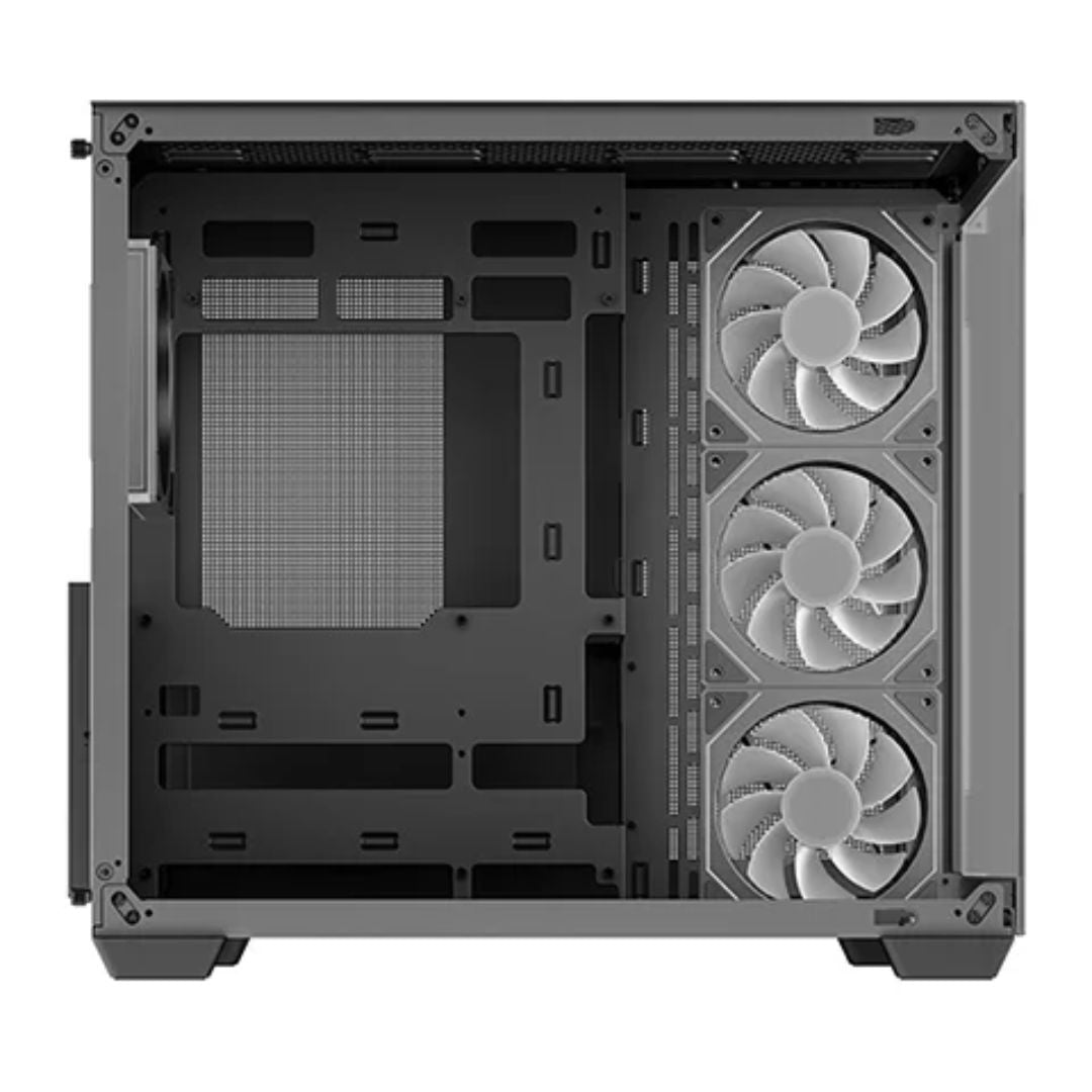 DeepCool CG530 4F ATX Case, Tempered Glass, 4 Pre-Instaled Fans, USB3.02Gen2 Type-C x1Audio/Mic1, Cable,  Supports Rear Connector