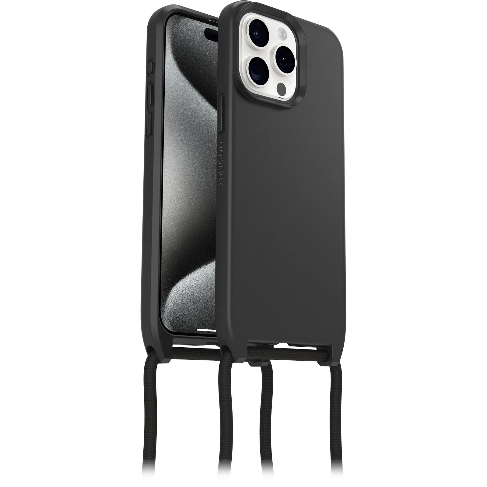 OtterBox React Necklace MagSafe Apple iPhone 15 Pro Max (6.7') Case Black - (77-93587),DROP  Military Standard, Detachable Nylon Rope,7 Years Warranty