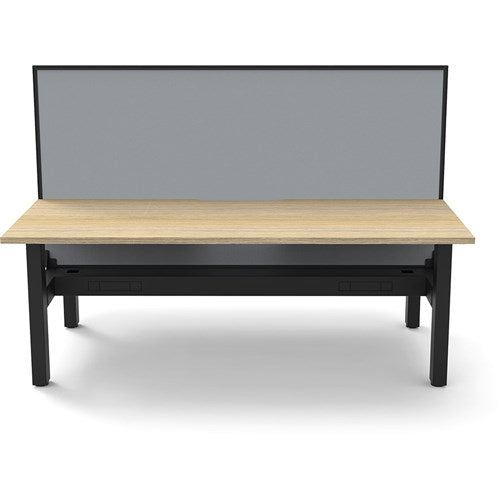 Rapidline Boost Static Back To Back Workstation Screen Tray 2 Person 1200mmW Oak/Black