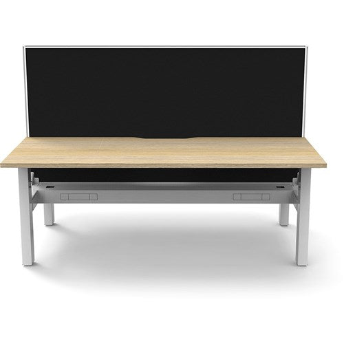 Rapidline Boost Static Back To Back Workstation Screen Tray 2 Person 1500mmW Oak/White