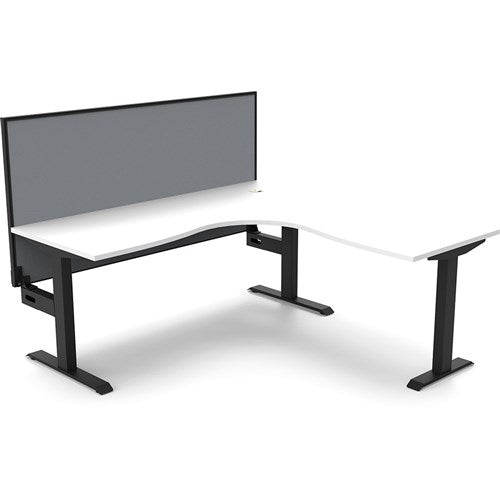Rapidline Boost Static Corner Workstation Screen 1800/1500W x 750D x 1330mmH White/Black