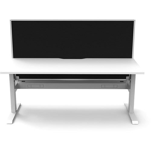 Rapidline Boost Static Single Sided Workstation   Screen   Cable Tray 1200mmW White/White