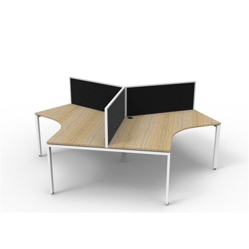 Rapidline Deluxe Infinity 120 Degree Workstation   Screen Profile Leg 3 Person 2866mmW