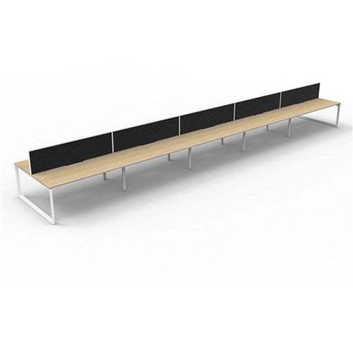 Rapidline Deluxe Infinity Desk Loop Leg Double Sided   Screen 10 Person 6000mmW Oak/White