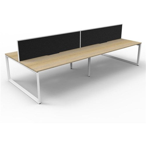 Rapidline Deluxe Infinity Desk Loop Leg Double Sided   Screen 4 Person 3000mmW Oak/White