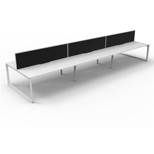 Rapidline Deluxe Infinity Desk Loop Leg Double Sided   Screen 6 Person 3600mmW White/White