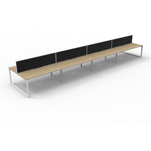 Rapidline Deluxe Infinity Desk Loop Leg Double Sided   Screen 8 Person 7200mmW Oak/White