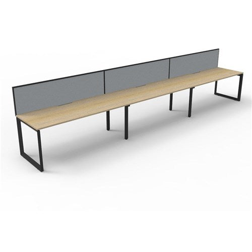Rapidline Deluxe Infinity Desk Loop Leg Single Sided   Screen 3 Person 5400mmW Oak/Black