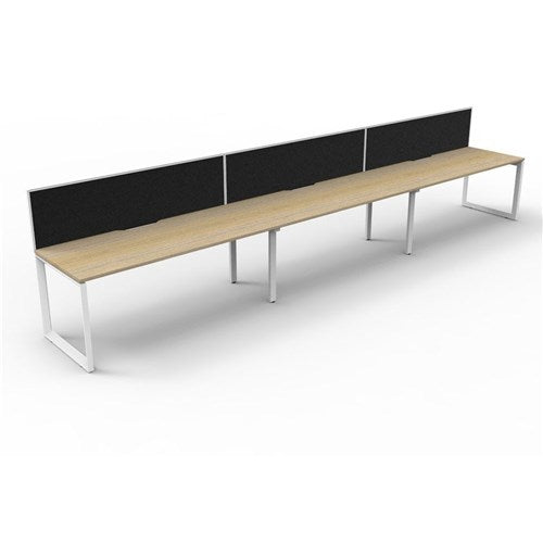 Rapidline Deluxe Infinity Desk Loop Leg Single Sided   Screen 3 Person 5400mmW Oak/White