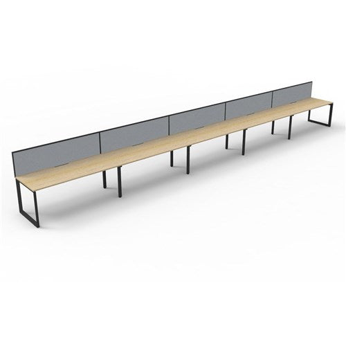 Rapidline Deluxe Infinity Desk Loop Leg Single Sided   Screen 5 Person 7500mmW Oak/Black