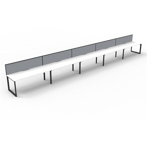 Rapidline Deluxe Infinity Desk Loop Leg Single Sided   Screen 5 Person 7500mmW White/Black