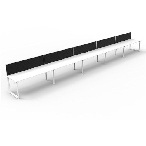 Rapidline Deluxe Infinity Desk Loop Leg Single Sided   Screen 5 Person 9000mmW White/White
