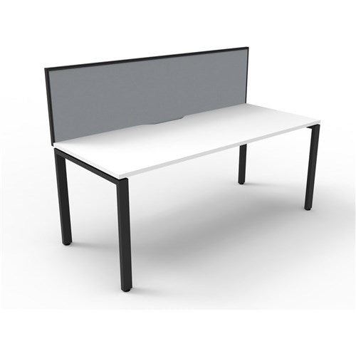 Rapidline Deluxe Infinity Desk Profile Leg One Sided   Screen 1500mmW White/Black