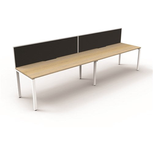 Rapidline Deluxe Infinity Desk Profile Leg One Sided   Screen 2 Person 3000mmW Oak/White