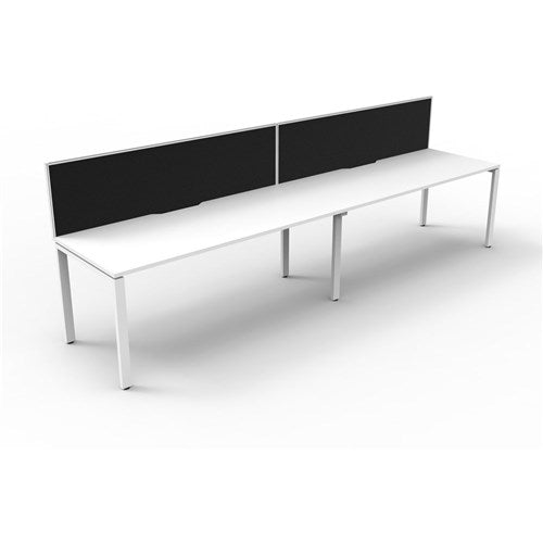 Rapidline Deluxe Infinity Desk Profile Leg One Sided   Screen 2 Person 3600mmW White/White