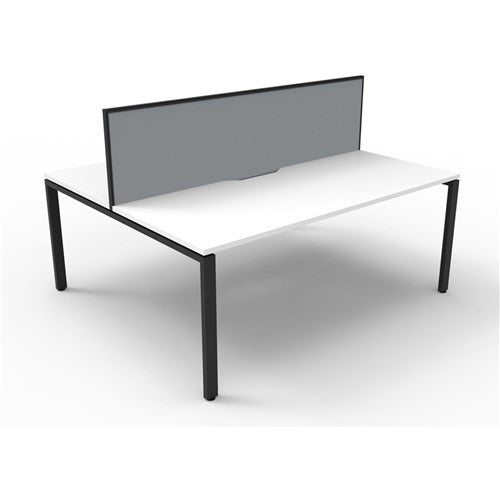 Rapidline Deluxe Infinity Desk Profile Leg Two Sided   Screen 2 Person 1500mmW White/Black