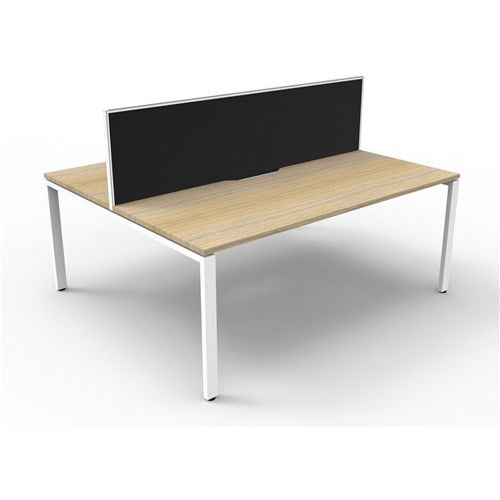 Rapidline Deluxe Infinity Desk Profile Leg Two Sided   Screen 2 Person 1800mmW Oak/White