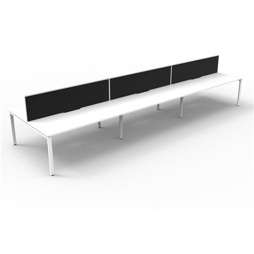 Rapidline Deluxe Infinity Desk Profile Leg Two Sided   Screen 6 Person 4500mmW White/White