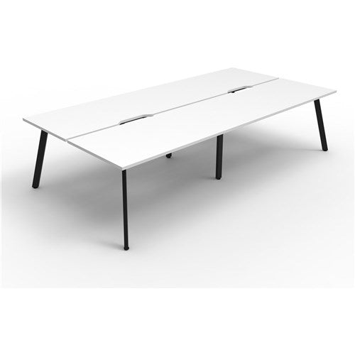 Rapidline Eternity Workstation Double Sided 4 Person 2400W x 1530D x 730mmH White/Black