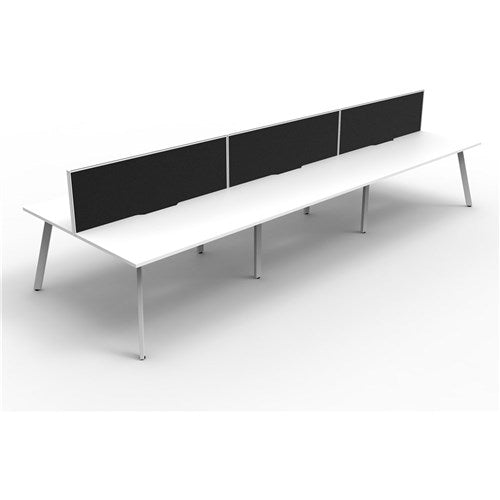 Rapidline Eternity Workstation Double Sided 6 Person   Screen 3600Wx1530Dx1200mmH White/Wht