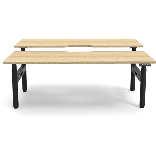 Rapidline Halo  Back to Back Workstation 2 Person 1500W x 1500D x 1270mmH Oak/Black