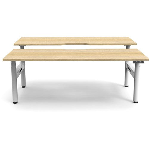 Rapidline Halo  Back to Back Workstation 2 Person 1500W x 1500D x 1270mmH Oak/White