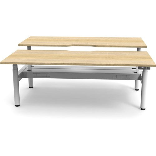 Rapidline Halo  Back to Back Workstation   Cable Tray 2 Person 1200mmW Oak/White