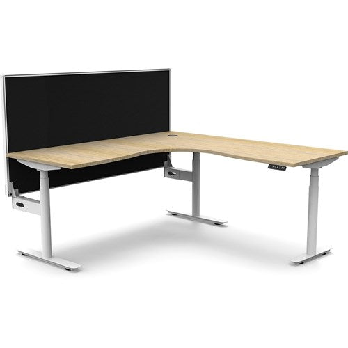 Rapidline Halo  Corner Workstation Screen 1800/1500W x 750D x 1330mmH Oak/White