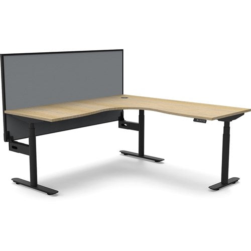 Rapidline Halo  Corner Workstation Screen 1800/1800W x 750D x 1330mmH Oak/Black