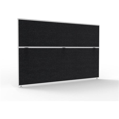 Rapidline SHUSH30  Screen 1800W x 30D x 1200mmH White Frame Black Pinnable Fabric