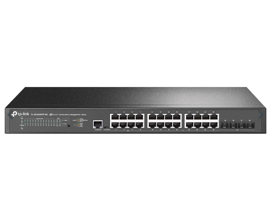 TP-Link SG3428XPP-M2 Omada JetStream 24-Port 2.5GBASE-T and 4-Port 10GE SFP  L2  Managed Switch with 16-Port PoE  & 8-Port PoE   by Omada SDN