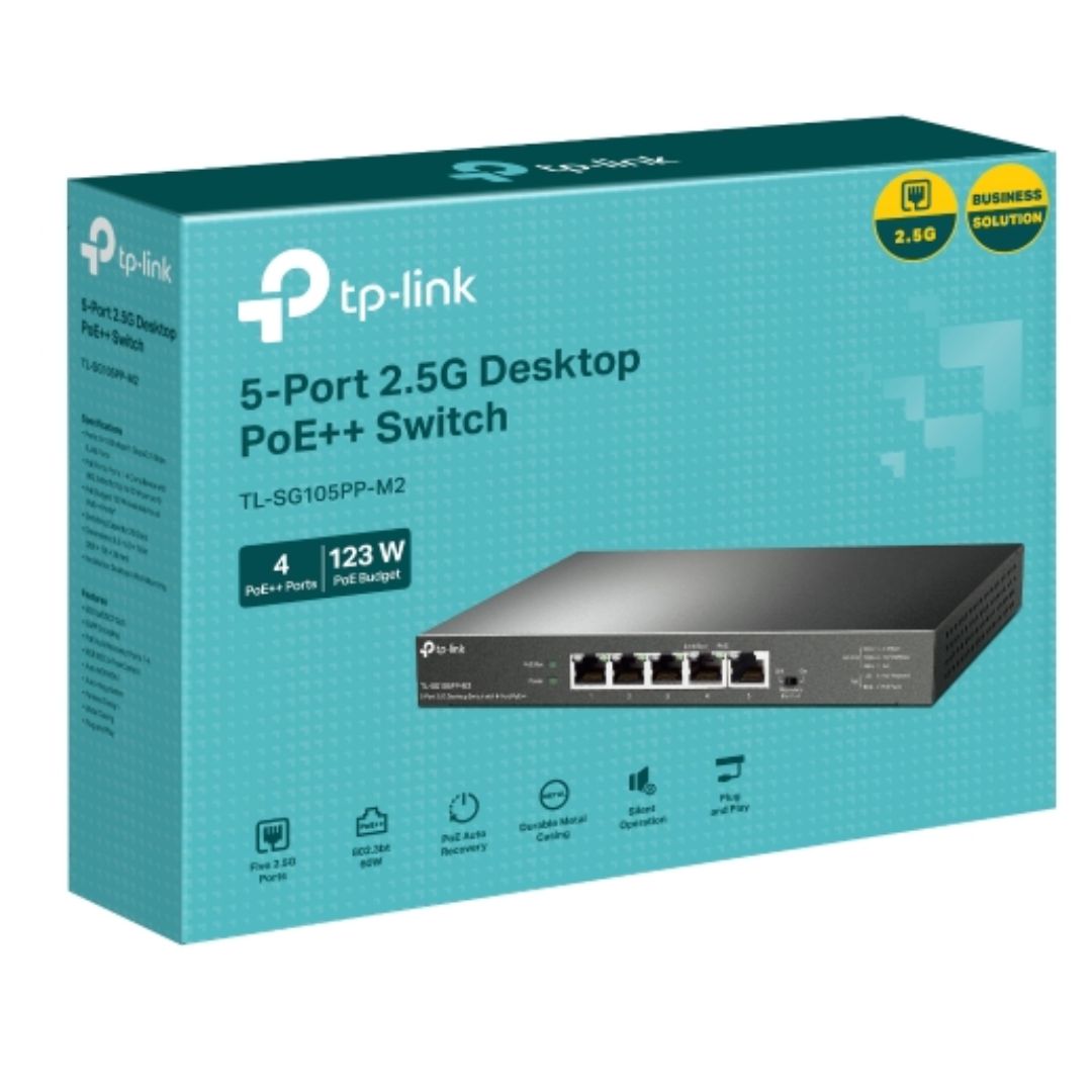 TP-Link TL-SG105PP-M2 5-Port 2.5G Desktop Switch with 4-Port PoE  