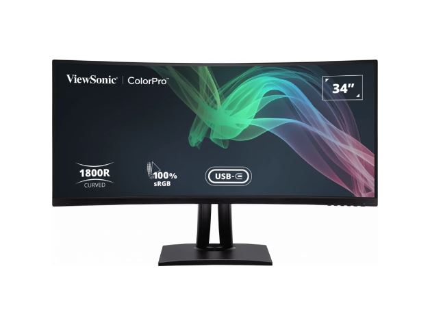ViewSonic 34' ColorPro 21:9 Curved UWQHD 3440 x 1440, 90W USB-C, 100% sRGB, Delta E < 2 color Accuracy, Pre-calibrated Professional Designer Monitor