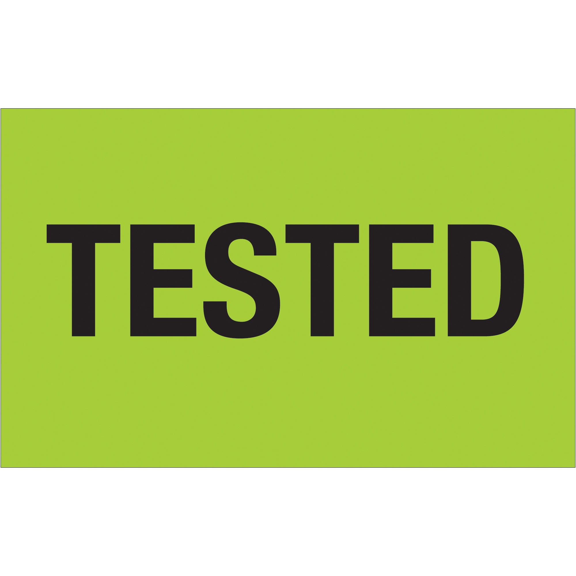 1 1/4 x 2" - "Tested" (Fluorescent Green) Labels (DL1159) Roll Of 500