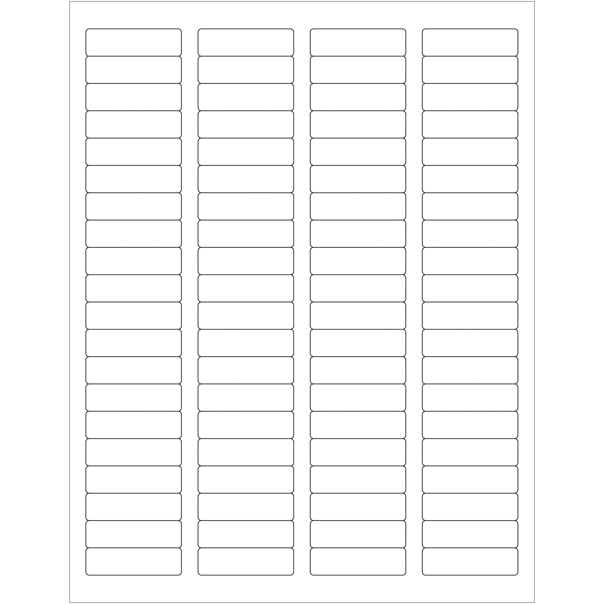 1 3/4 x 1/2" White Rectangle Laser Labels (LL109) Case Of 8000
