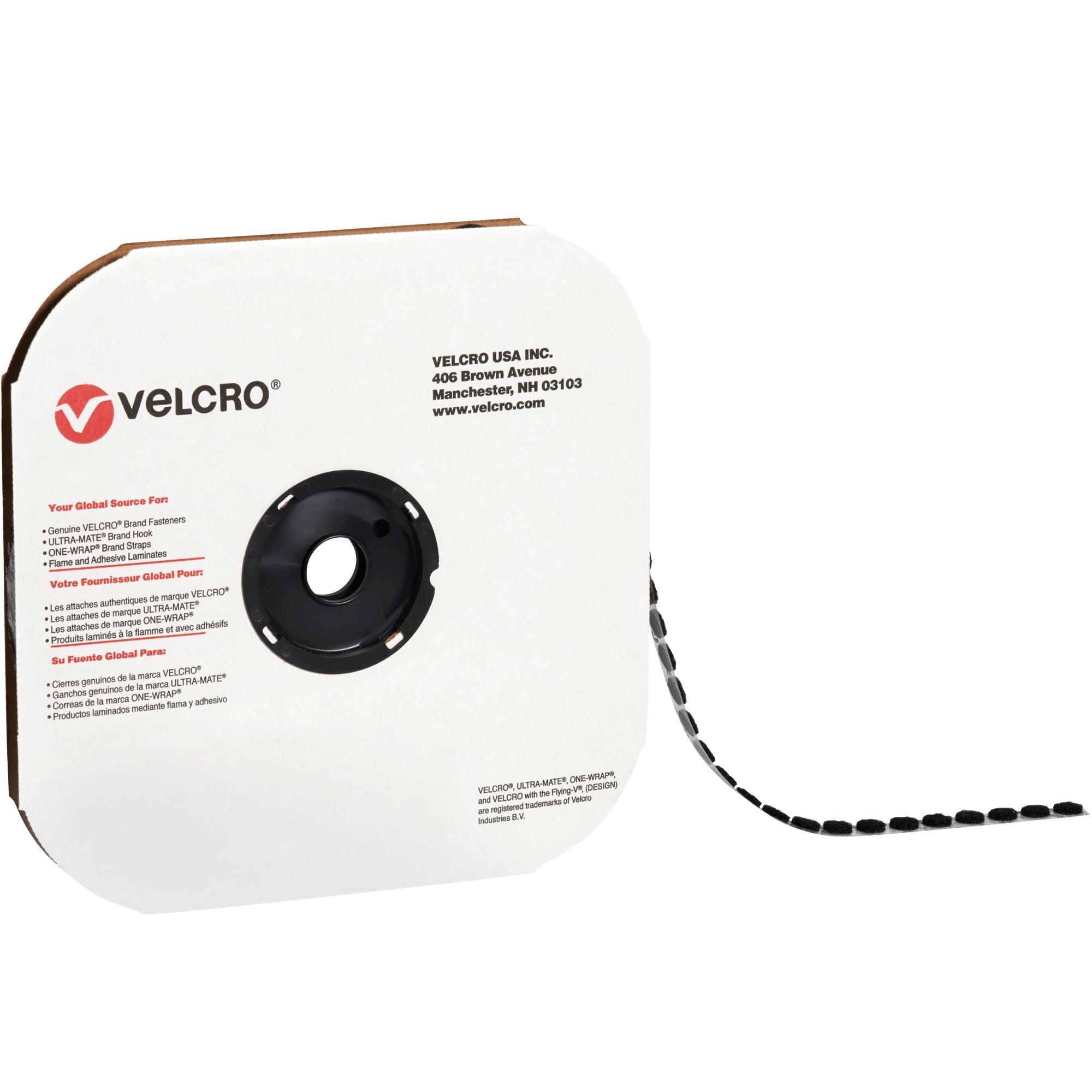 1 3/8" - Loop - Black VELCRO Brand Tape - Individual Dots (VEL146) Case Of 600