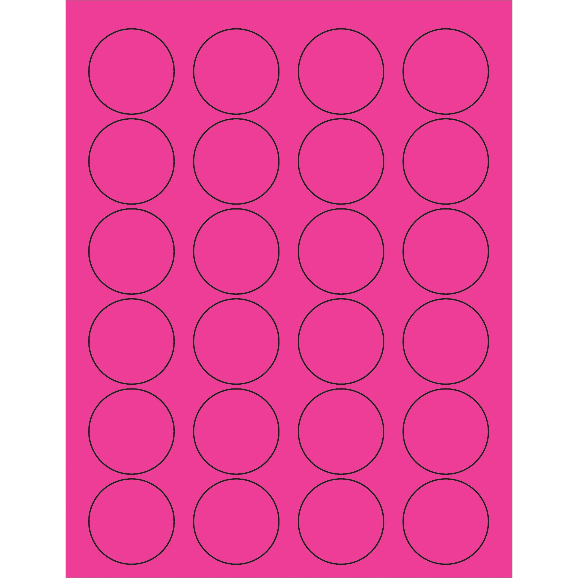 1 5/8" Fluorescent Pink Circle Laser Labels (LL193PK) Case Of 2400