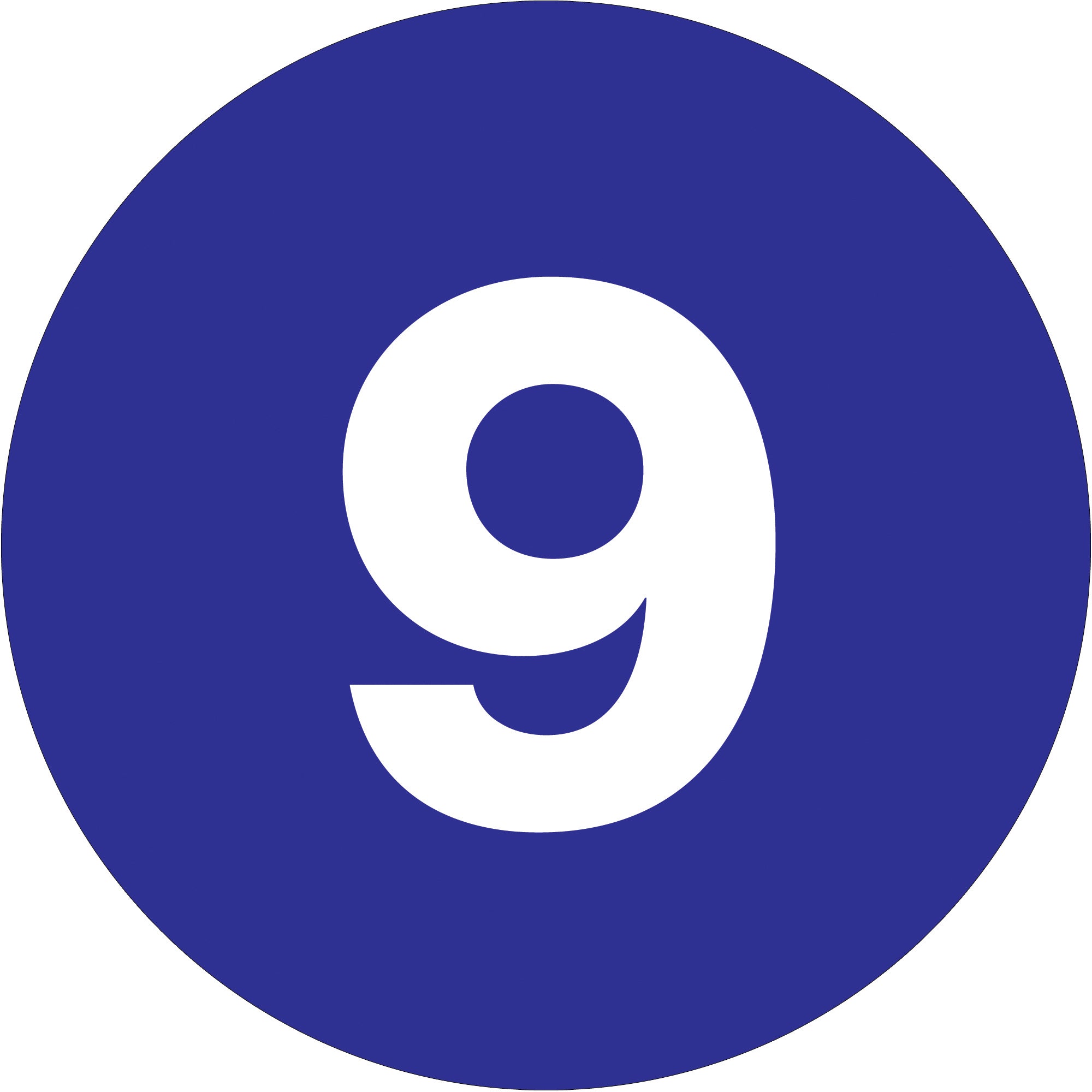 1" Circle - "9" (Dark Blue) Number Labels (DL6759) Roll Of 500
