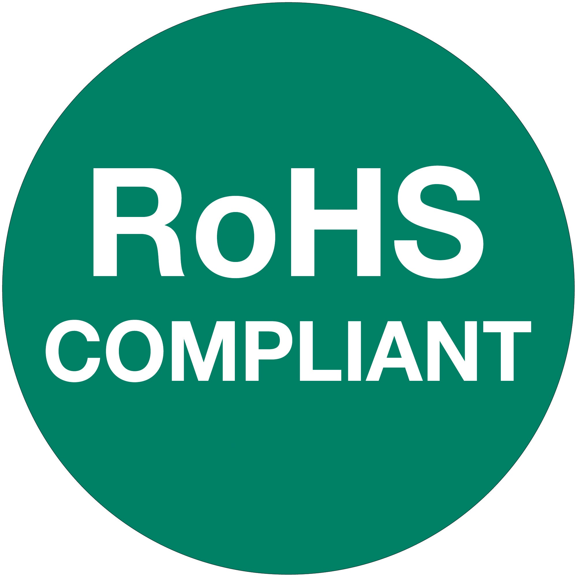 1" Circle - "RoHS Compliant" Green Labels (DL1299) Roll Of 500