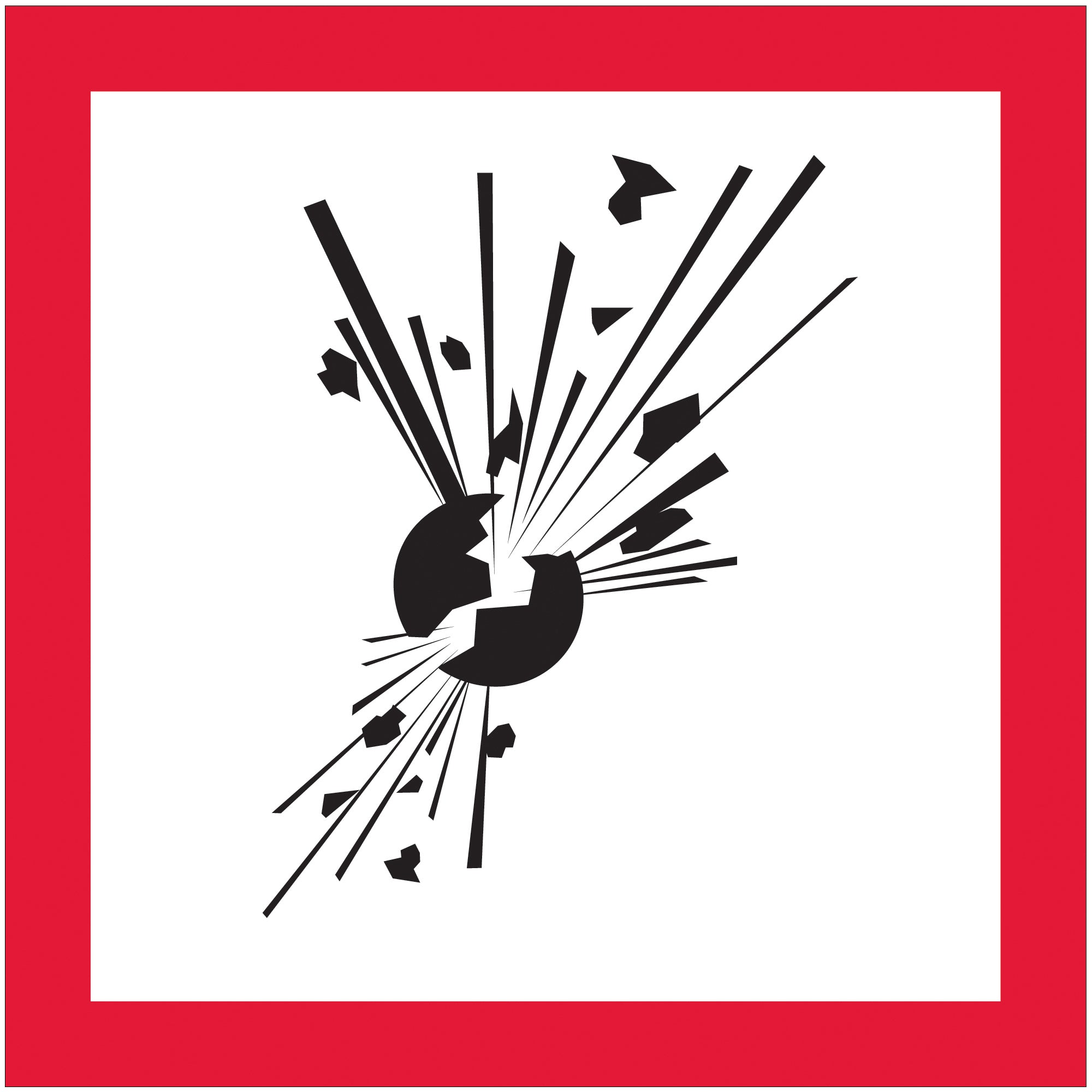 1 x 1" Pictogram - Exploding Bomb Labels (DL4145) Roll Of 500
