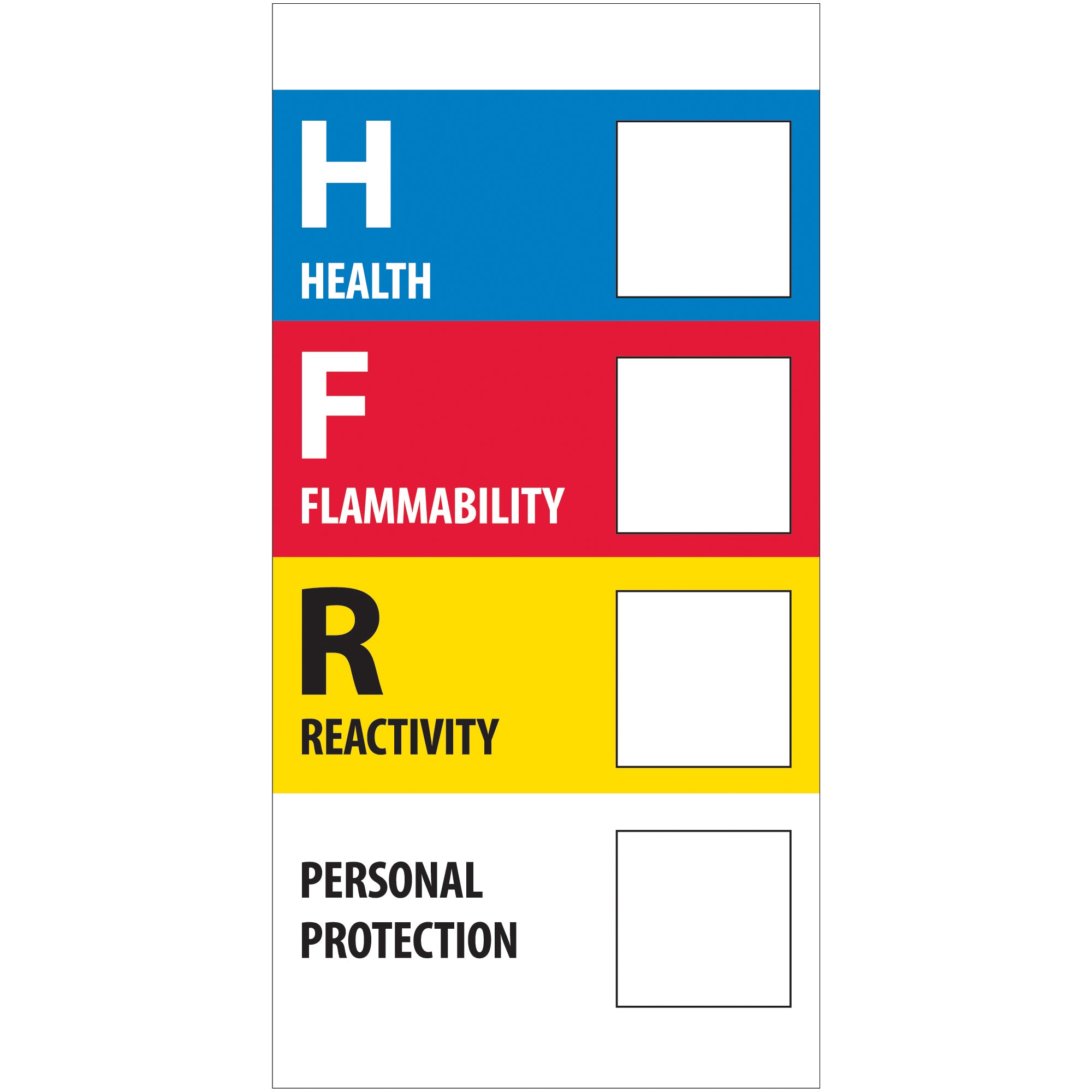 1 x 2" - "Health Flammability Reactivity" (DL1289) Roll Of 500