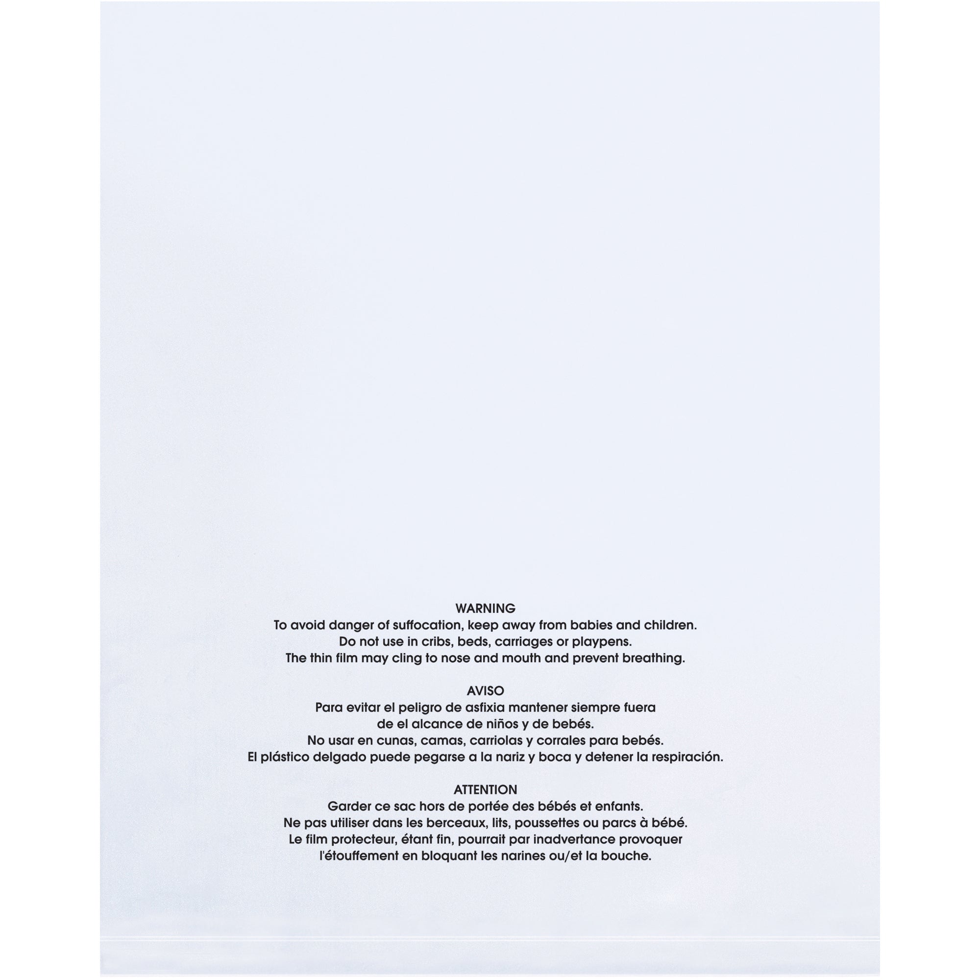 11 x 14" - 2 Mil Flat Suffocation Warning Poly Bags (PBM11142) Case Of 1000