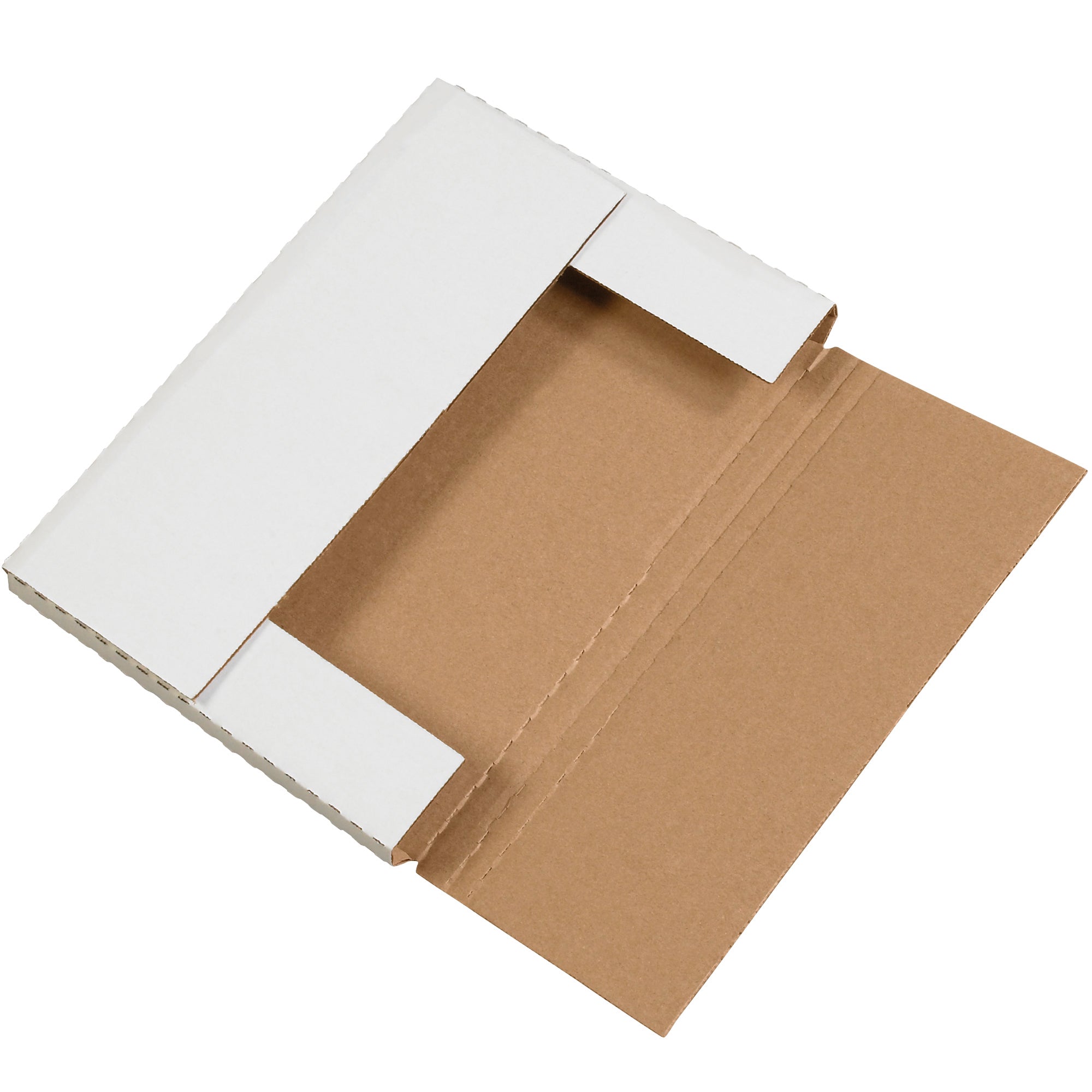 12 1/8 x 9 1/8 x 1" White Easy-Fold Mailers (M1291) Bundle Of 50