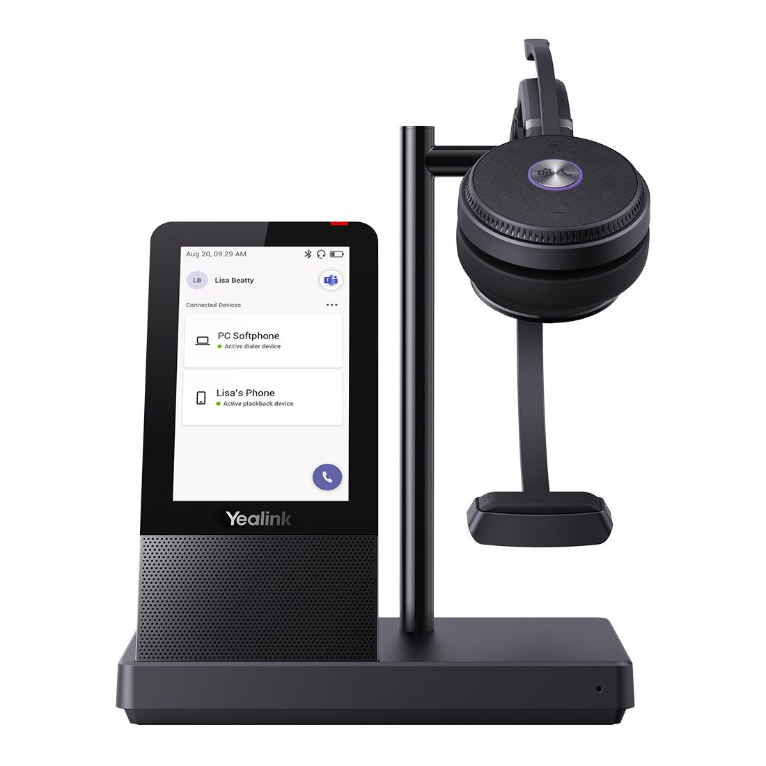 Yealink WH66 Mono Teams DECT Wireless Headset, UC Workstation, HD Voice, 2-Mic Noise Cancellation&330 Adjustable, Leather Ear Cushions, Zoom